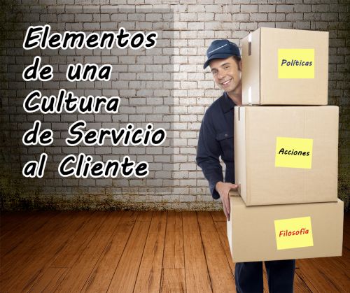 elementos de una cultura de servicio al cliente -hombre con cajas de elementos de servicio