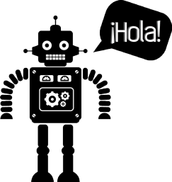 robot diciendo hola