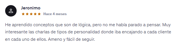 Review Curso de Servicio al cliente valoración de Curso de Servicio al cliente