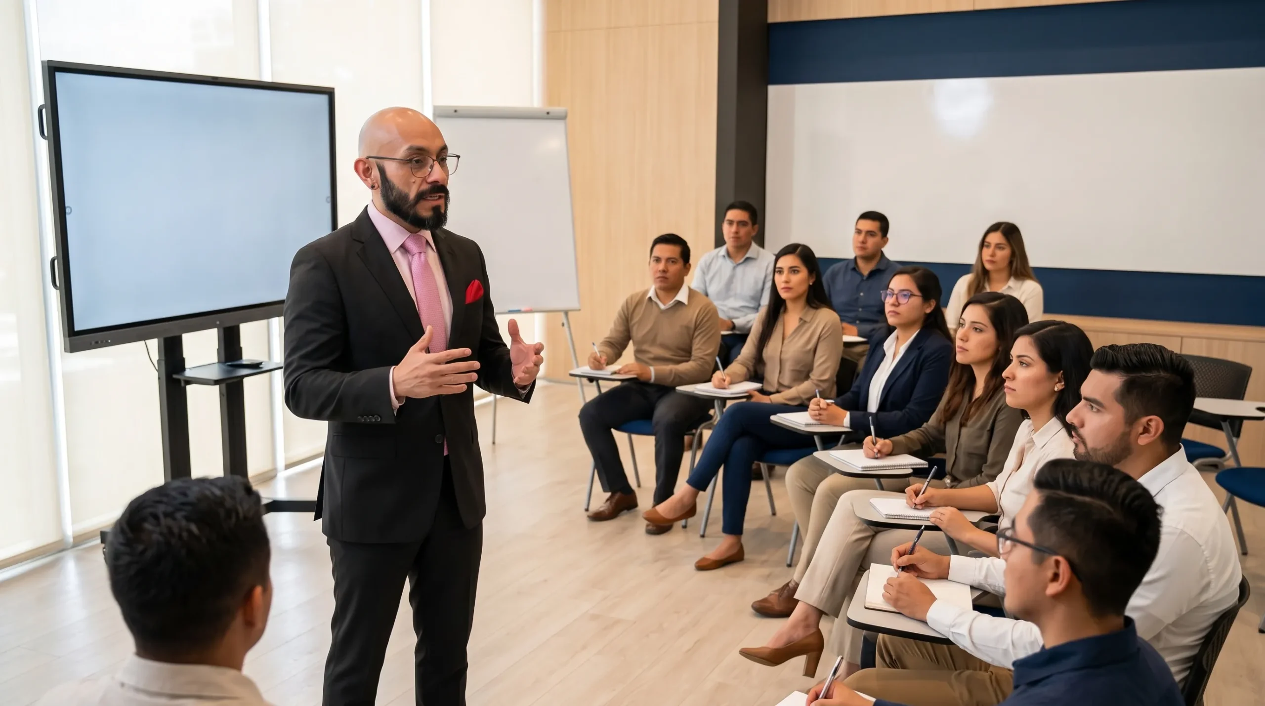 Curso de servicio al cliente para empresas en Costa Rica Iván Biolley, experto en servicio al cliente, impartiendo una capacitación en empresas